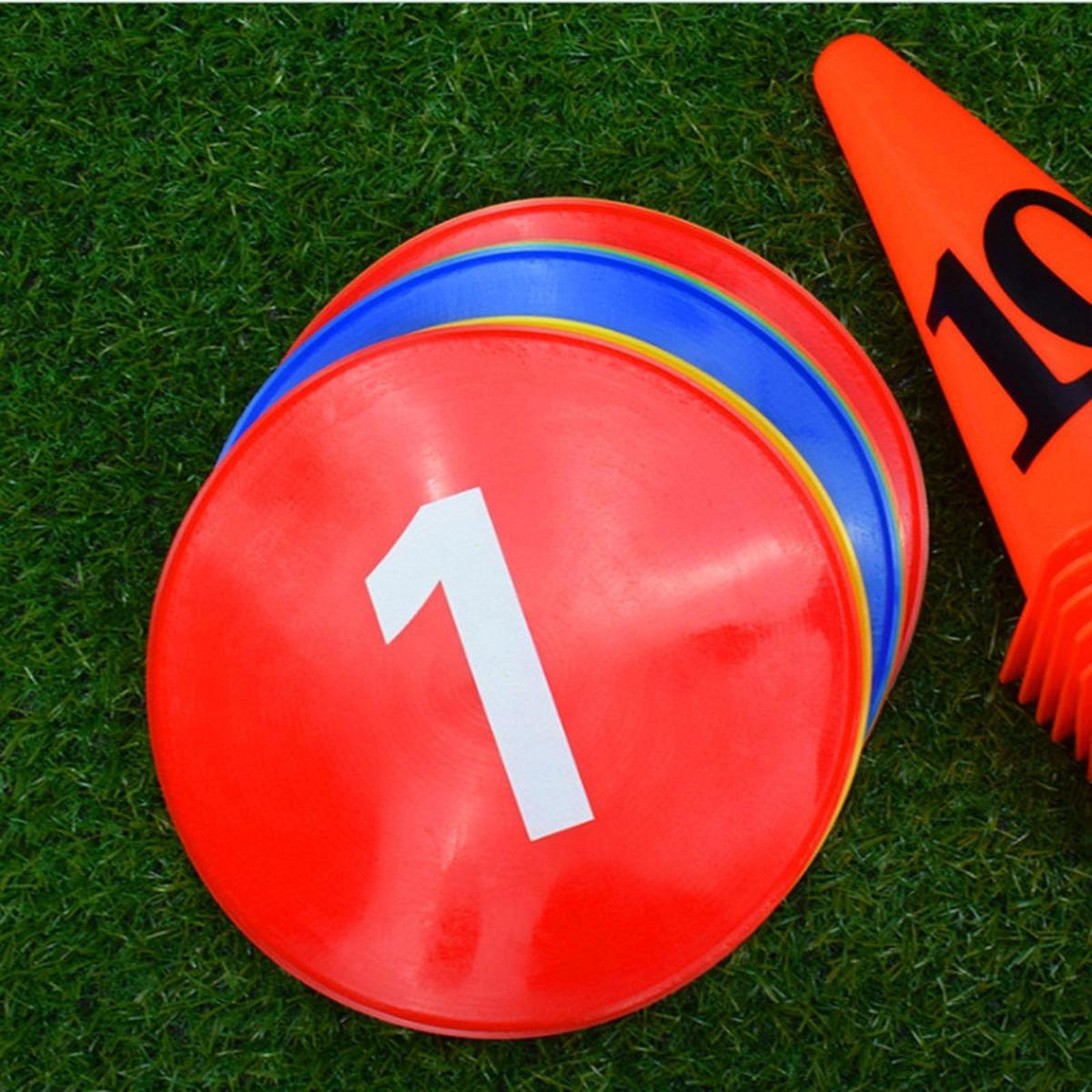 Court Marker Cone - Soccer Flat Cones PVC Markers Numbered