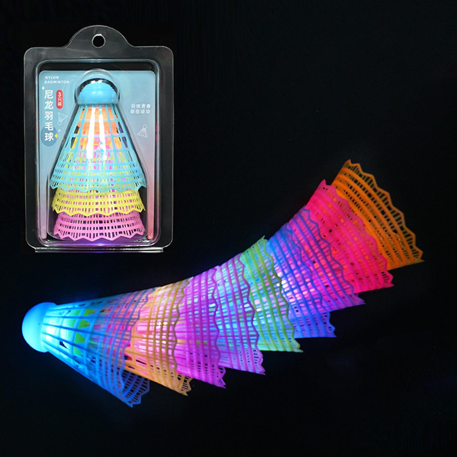 Badminton Bwf - 3pcs LED Badminton Shuttlecocks Colorful Lights