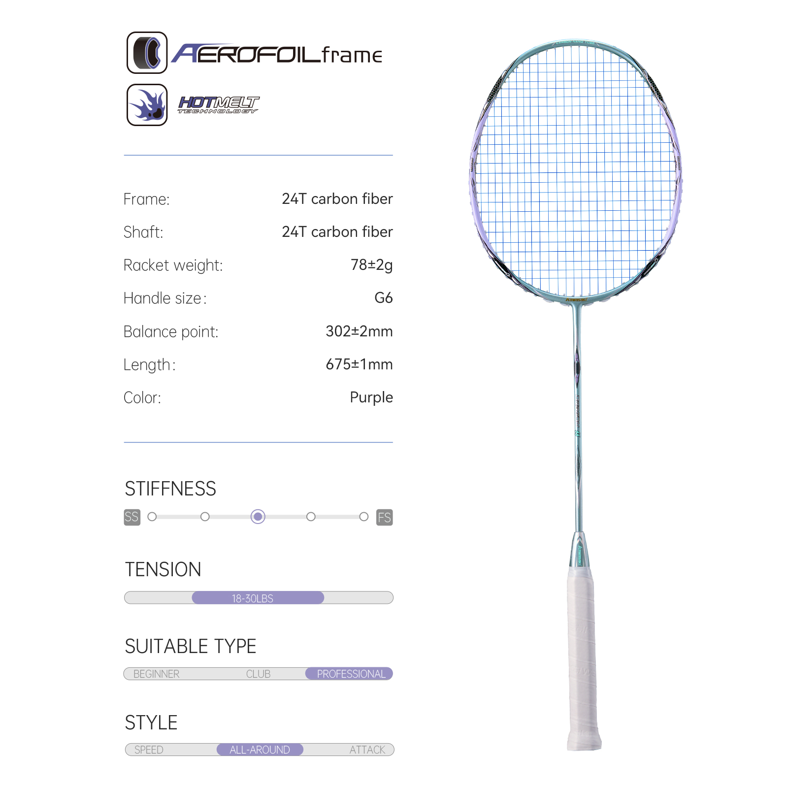 Kawasaki Badminton Racket Prof - Badminton Bwf 评论和价格