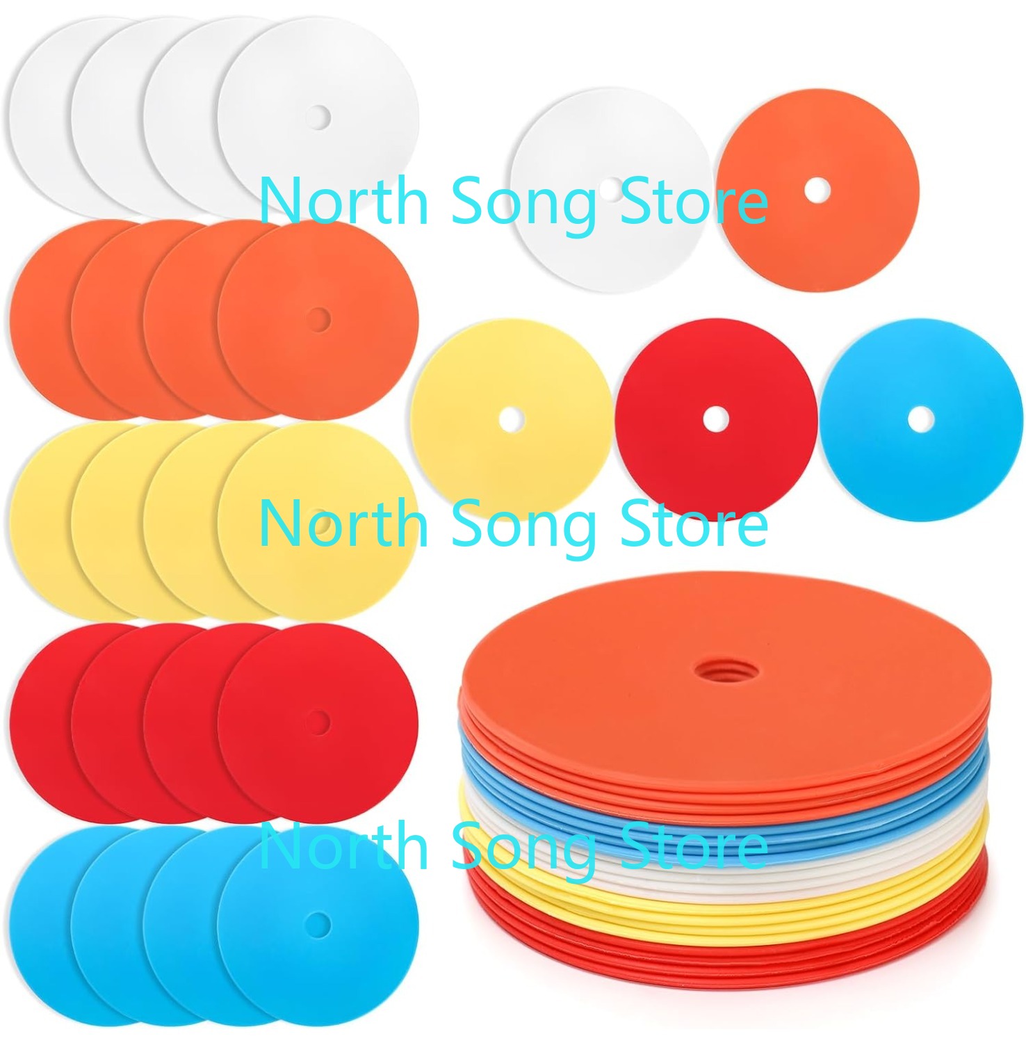 20 Pcs 6'' Flat Cones Spot Mar - Court Marker Cone 评论和价格
